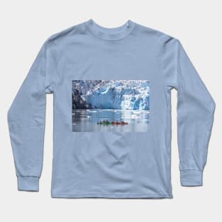 USA. Alaska. Canoes in front of Glacier. Long Sleeve T-Shirt